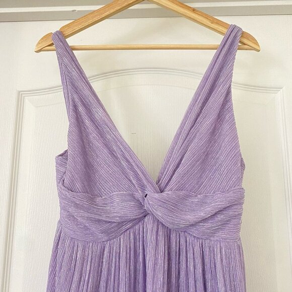 Sabina Musayev Pacific Purple Metallic Maxi Gown Tiered Size Medium Dress Read* - Picture 3 of 7